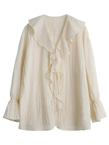 CHIC VEN Women’s Casual Ruffled Edge Blouse