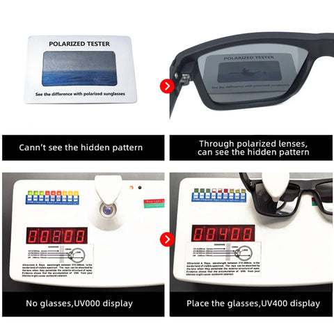 Mode Zwarte Vierkante Gepolariseerde Zonnebril – UV400 Unisex Rijden, Vissen &amp; Sporten Zonnebrillen