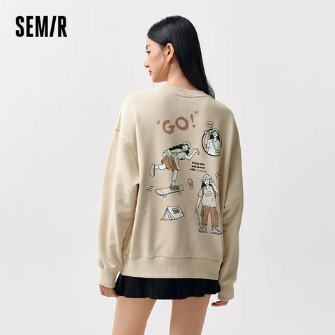 Semir Dames Mid-Length Oversize Bedrukte Pullover