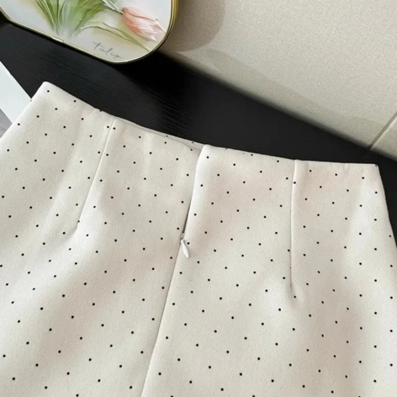 OCEANLOVE Lace Ruffles Mini Skirt - Spring Summer Polka Dot A-line Jupe Femme
