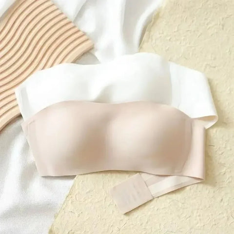 Seamless Tube Top Bra with Invisible Straps - Non-Slip Wireless Bralette for Women