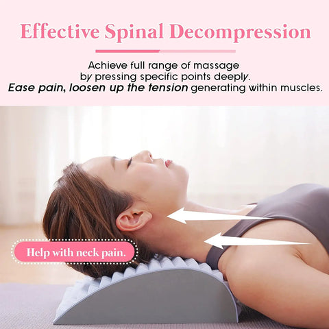 Lower Back Pain Relief Stretcher Pillow - Chronic Lumbar Support & Posture Corrector