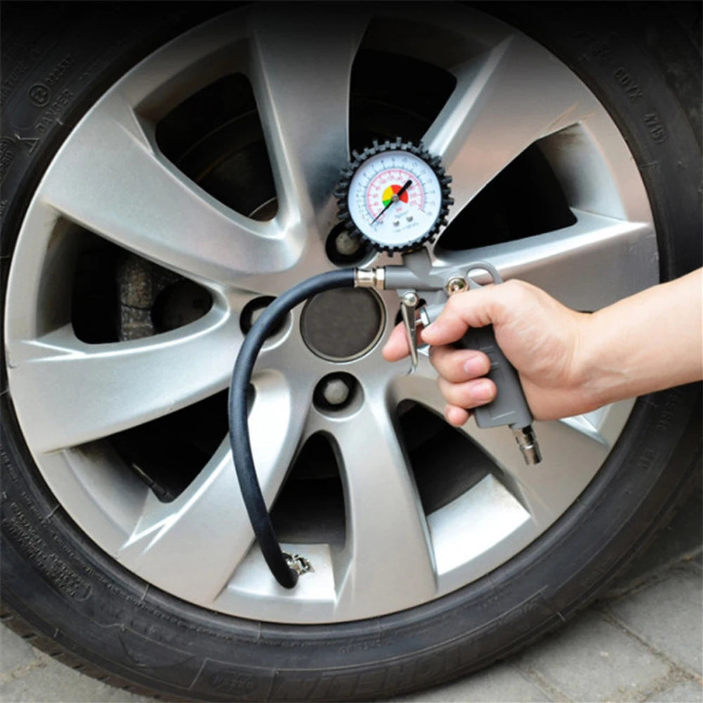 Portable Tire Inflator Hose - Essential Rubber Air Compressor Pipe for Cars and Motorbikes