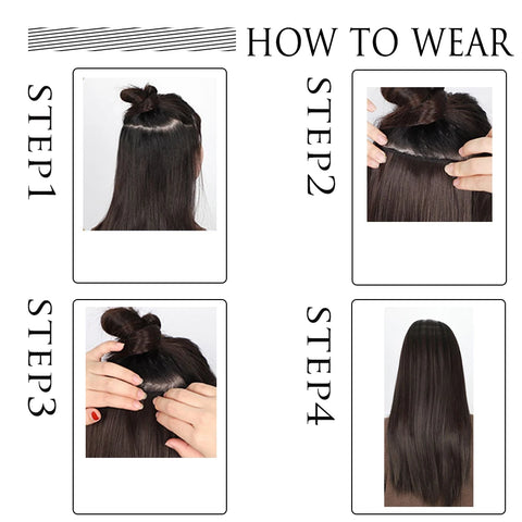 Long Straight Hairstyle 5 Clip Natural Hair Extension