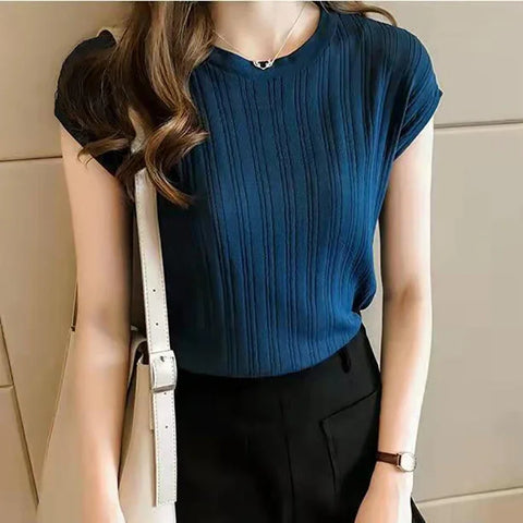 ITOOLIN Women Knitted Loose T-shirts
