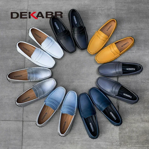DEKABR Herren-Modische Loafer – Klassische Freizeit-Loafer aus Leder