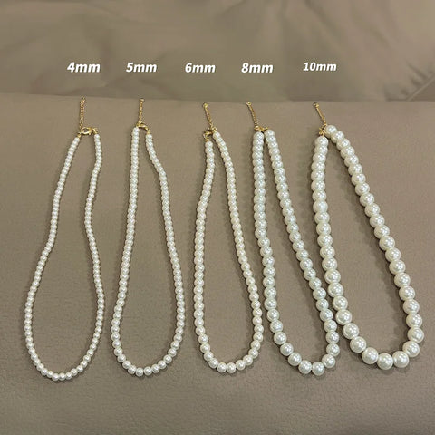 Vintage White Imitation Pearl Chain Choker Necklace for Women - 2025 Trendy Wedding Jewelry Gift