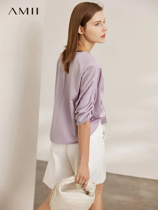 AMII Minimalisme Shirts voor Vrouwen 2024 