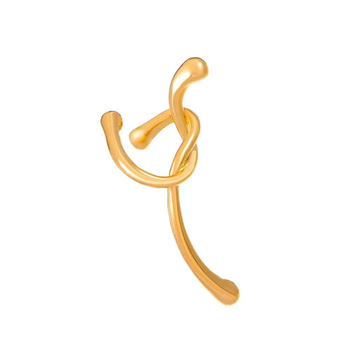 Gold Knotted Ear Clip - Fashion Jewelry for Women & Girls, No Piercing Needed