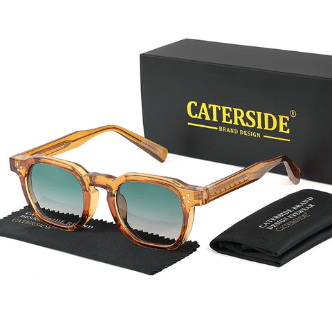 CATERSIDE Retro Punk Vierkante Zonnebril – Klein Montuur UV400 Unisex Zonnebrillen voor Reizen &amp; Festivals