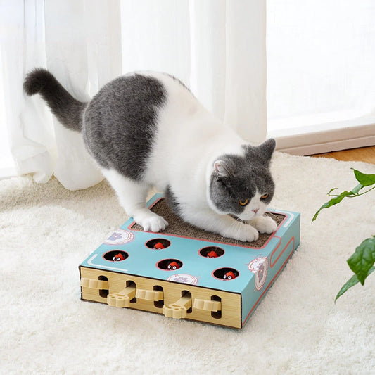 Interactive Whack-a-Mole Cat Scratching Board - Fun and Functional Cat Toy