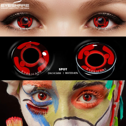 EYESHARE Red Anime Cosplay Contact Lenses