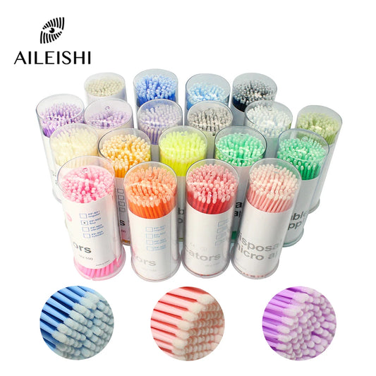 AILEISHI 100PCS Eyelash Extension Cleaning Swabs