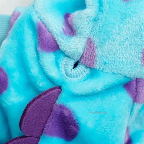 Warm Blue Dinosaur Hooded Coat for Dogs and Cats - Perfect Autumn and Winter Outfit