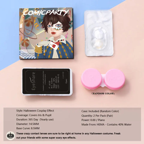 EYESHARE Red Anime Cosplay Contact Lenses