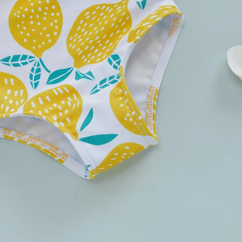 Tregren Girls Lemon Print Summer Swimsuit