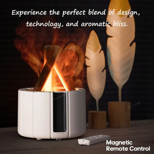 KINSCOTER 280ml Campfire Simulated Flame Aroma Diffuser - Enhance Your Space
