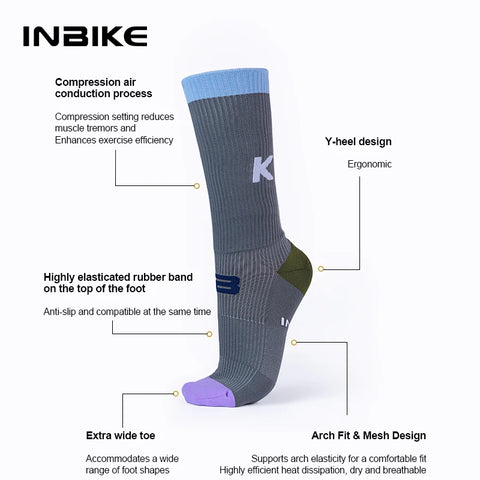 INBIKE Professionele MTB Fietssokken voor Heren - Compressie Fietssokken