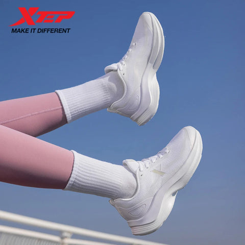 Xtep Women's Running Shoes - Comfortable Lightweight Sports Shoes with Breathable Mesh and Cushioning