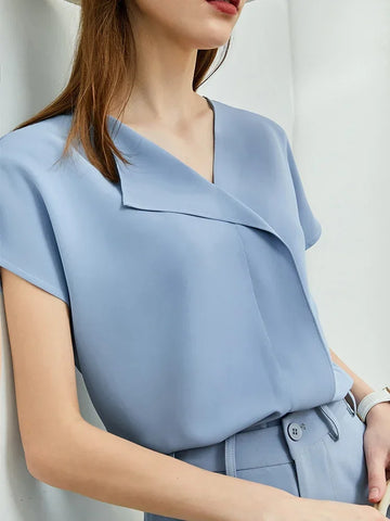 AMII Minimalism Chiffon Shirts & Blouses