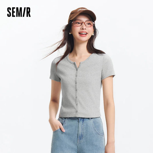 Semir Cropped T-shirt met korte mouwen voor dames