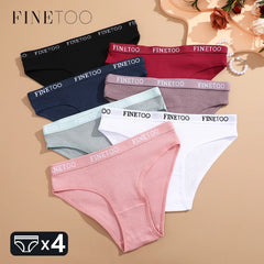 FINETOO Women's Cotton Striped Underwear 4Pcs