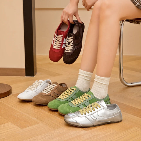 Duitse trainingsschoenen voor dames - Retro sneakers van echt leer