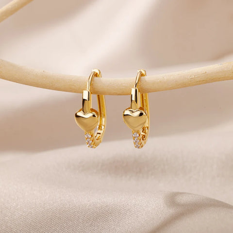 Stainless Steel Earrings for Women - Geometric Butterfly Twist Heart Zircon Minimalist Wedding Aesthetic Jewelry Gift 2023