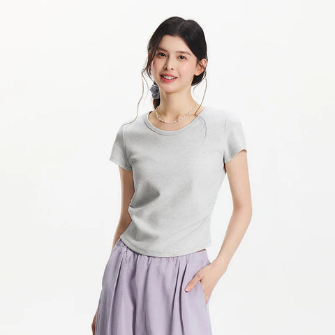 Semir Dames Cropped Slim Fit T-shirt 