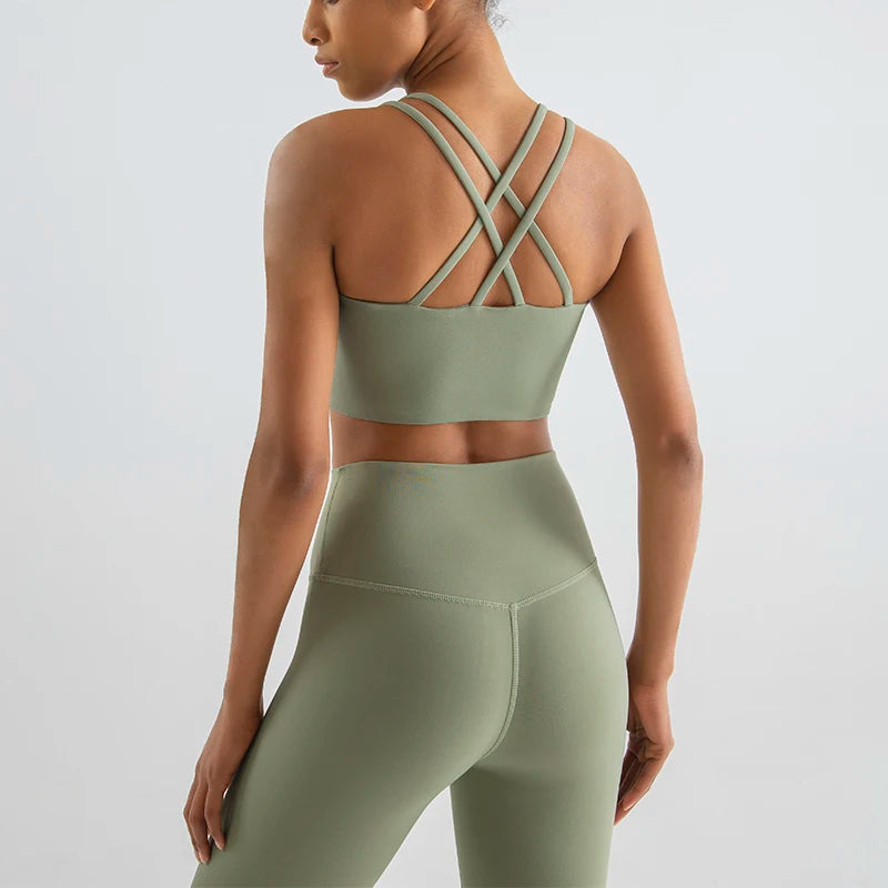 SOISOU New Nylon Top Women Sports Bra