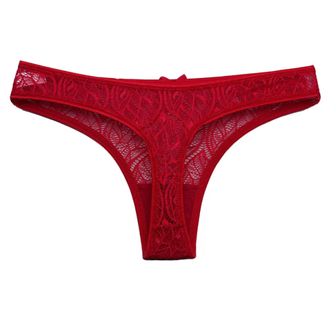 5 PCS/Set Sexy Lace Thong Women Low Waist Panties Transparent Underwear