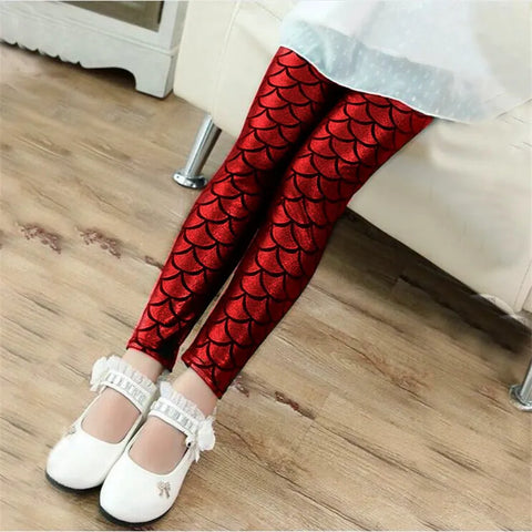 Colorful Fish Scales Leggings for Girls
