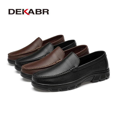 DEKABR Echt leer handgemaakte ademende comfortabele werkschoenen voor heren casual outdoor loafers instappers herenschoenen maat 37-47