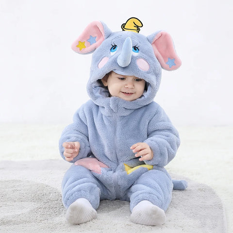 Kigurumi Lovely Elephant Newborn Baby Bodysuit