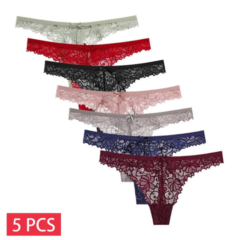 5 PCS/SET Sexy Women's Thongs - Transparent G-String Underwear