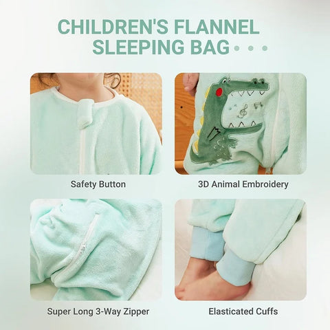 MICHLEY Cartoon Flannel Baby Sleeping Bag Sack
