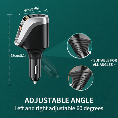 66W Quick Charge Car Charger with QC3.0/PD Port