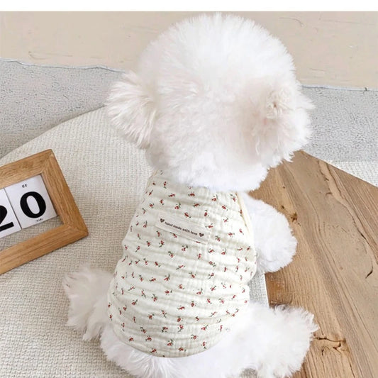 Spring Summer Cotton Bear Vest for Dogs - Cute Teddy Bichon Schnauzer Clothes