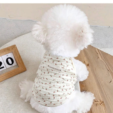 Spring Summer Cotton Bear Vest for Dogs - Cute Teddy Bichon Schnauzer Clothes