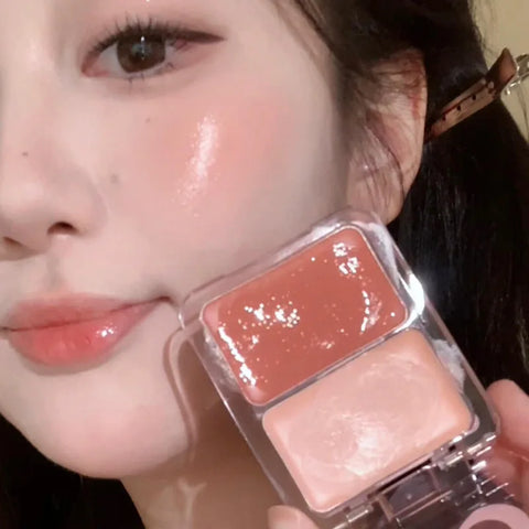 Water Light Peach Cream Blush Milk Pink Natural Cheek Tint - Waterproof Makeup Palette