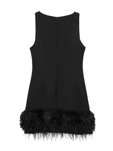TFMLN 2024 Elegante dames mini-jurk met veren 