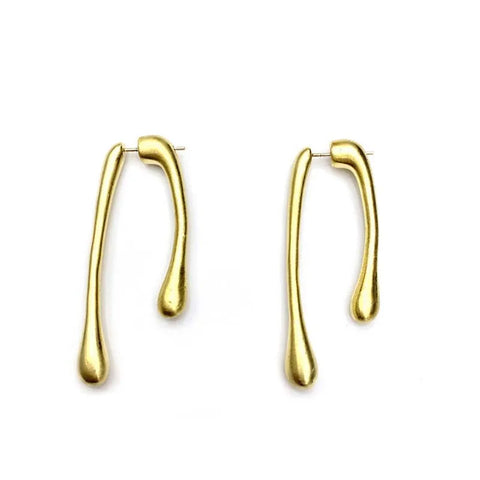 Fashion Metal Water Drop Long Pendant Earrings for Women - Vintage Geometric Jewelry for Parties
