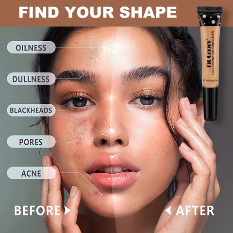 Full Cover Liquid Concealer - 8 Color BB Cream Foundation for Natural Brightening Makeup