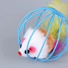 Fun Plush Cat Toy with Colorful Mouse and Ball