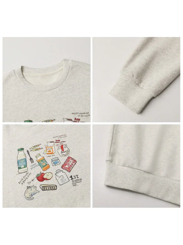 Chic Ven Dames Cartoon Gedrukt Sweatshirt 