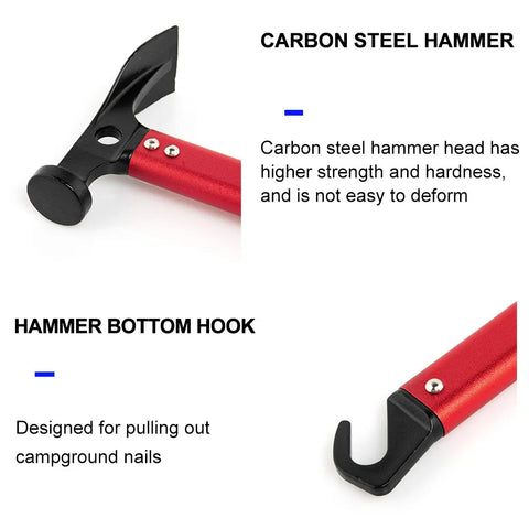 Widesea Camping Hammer - Stainless Steel Copper Outdoor Tent Peg Stake Mallet with Stake Puller