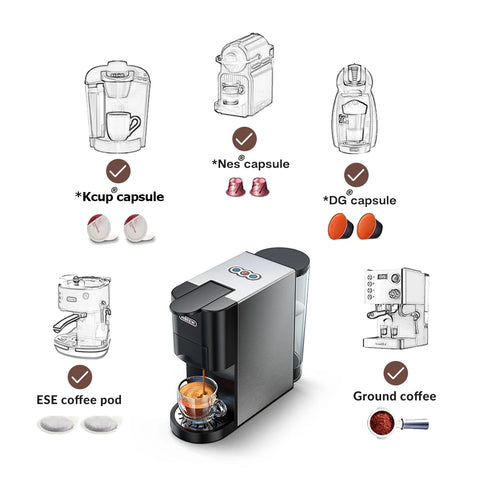 HiBREW 5in1 Coffee Machine - Multiple Capsule Espresso Maker