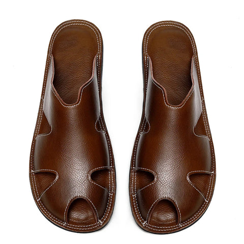 Heren Casual Leren Pantoffels - Ultralichte Slippers
