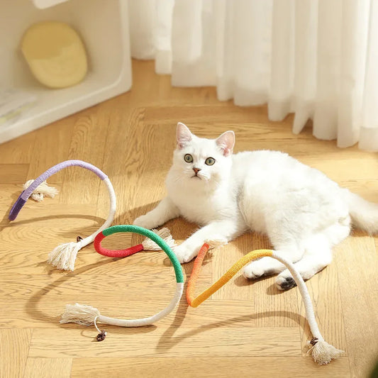 Interactive Molar Cotton Rope Cat Toys with Silvervine - Engaging Teaser for Kittens