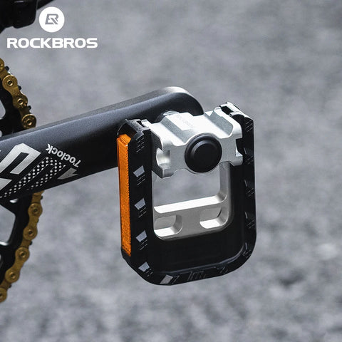 ROCKBROS Foldable MTB Bicycle Pedals - Aluminum, Anti-Slip, Reflective